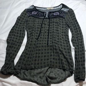 Rewind Green Long Sleeve Blouse